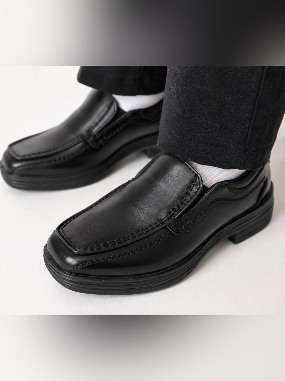 Deer Stags Wise Boys Black Dress Loafers Size 7 Toddler Slip On Formal Shoes